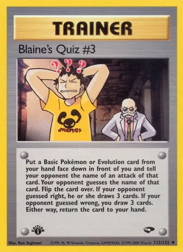 Blaine's Quiz #3 112/132 Gym Challenge