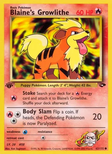 Blaine's Growlithe 62/132 Gym Challenge