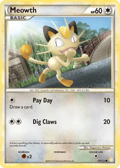 Meowth 75/123 HeartGold & SoulSilver