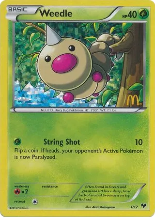 Weedle 1/12 McDonald's Collection 2014