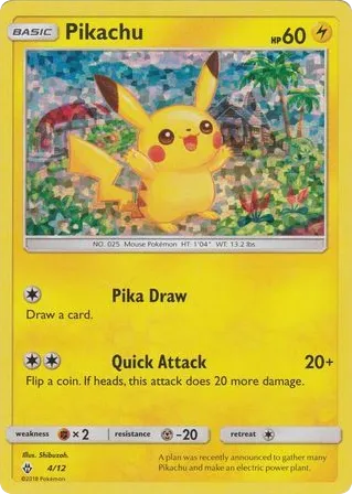Pikachu 4/12 McDonald's Collection 2018
