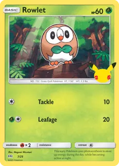 Rowlet 7/25 McDonald's Collection 2021
