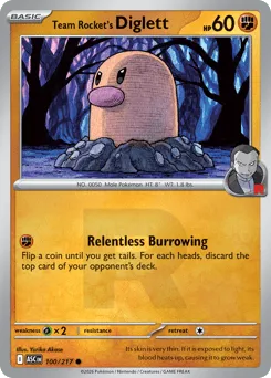 Team Rocket's Diglett 100/217 Rocket Reverse Ascended Heroes