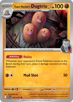 Team Rocket's Dugtrio 101/217 Normal Ascended Heroes