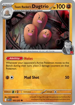 Team Rocket's Dugtrio 101/217 Rocket Reverse Ascended Heroes