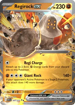 Regirock ex 107/217 Holo Ascended Heroes