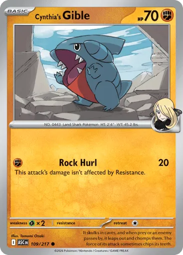 Cynthia's Gible 109/217 Ascended Heroes