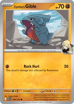 Cynthia's Gible 109/217 Normal Ascended Heroes