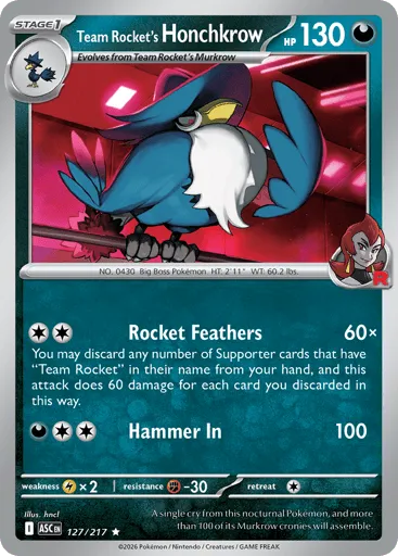 Team Rocket's Honchkrow 127/217 Ascended Heroes