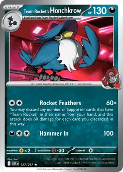 Team Rocket's Honchkrow 127/217 Holo Ascended Heroes
