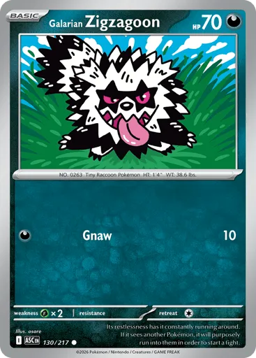 Galarian Zigzagoon 130/217 Ascended Heroes