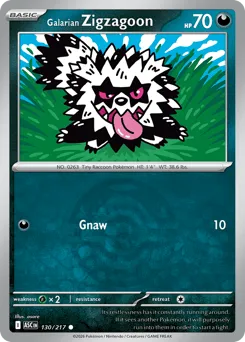 Galarian Zigzagoon 130/217 Dusk Ball Ascended Heroes