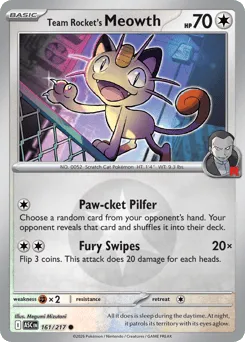 Team Rocket's Meowth 161/217 Energy Reverse Ascended Heroes