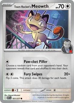 Team Rocket's Meowth 161/217 Rocket Reverse Ascended Heroes