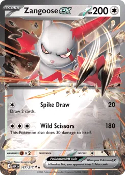 Zangoose ex 167/217 Holo Ascended Heroes