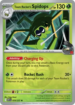 Team Rocket's Spidops 019/217 Energy Reverse Ascended Heroes