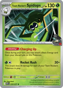 Team Rocket's Spidops 019/217 Rocket Reverse Ascended Heroes
