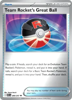 Team Rocket's Great Ball 205/217 Reverse Holo Ascended Heroes