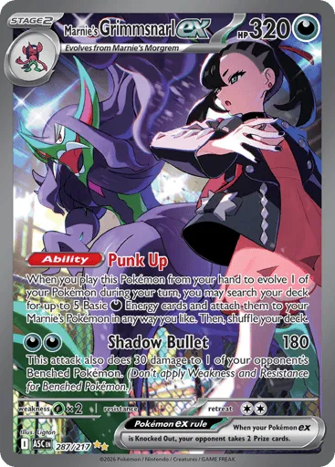 Marnie's Grimmsnarl ex 287/217 Ascended Heroes