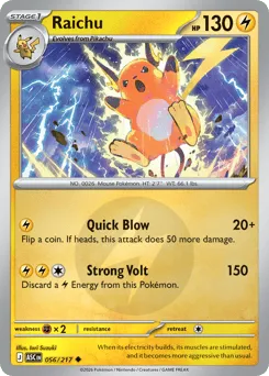 Raichu 056/217 Energy Reverse Ascended Heroes