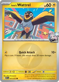 Iono's Wattrel 071/217 Energy Reverse Ascended Heroes