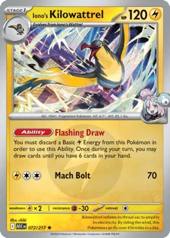 Iono's Kilowattrel 072/217 Energy Reverse Ascended Heroes