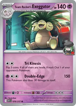 Team Rocket's Exeggutor 078/217 Energy Reverse Ascended Heroes