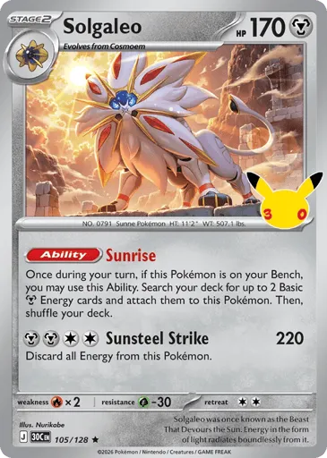 Solgaleo 105/128 30th Celebration