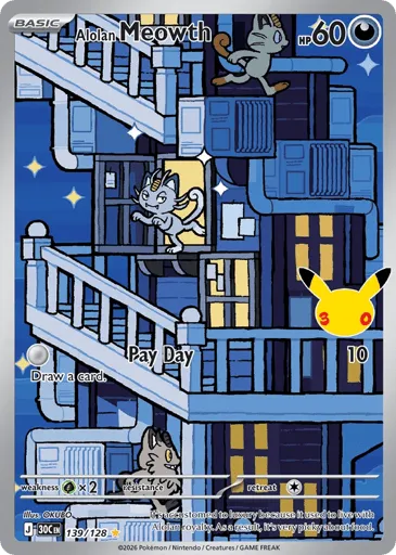 Alolan Meowth 139/128 30th Celebration