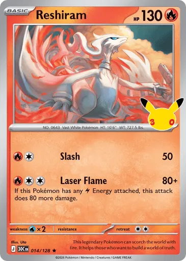 Reshiram 014/128 30th Celebration