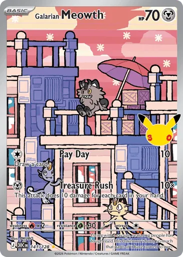 Galarian Meowth 141/128 30th Celebration