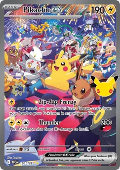 Pikachu ex 150/128 30th Celebration