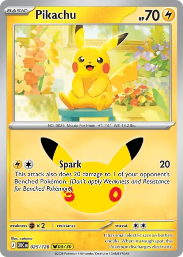 Pikachu 025/128 30th Celebration