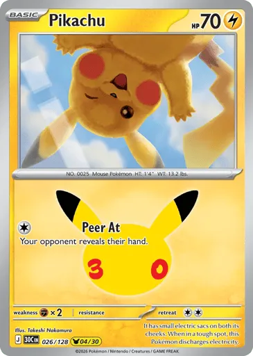 Pikachu 026/128 30th Celebration