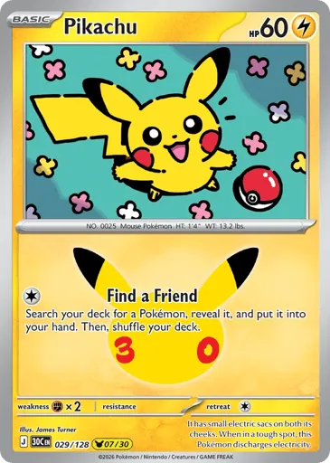 Pikachu 029/128 30th Celebration