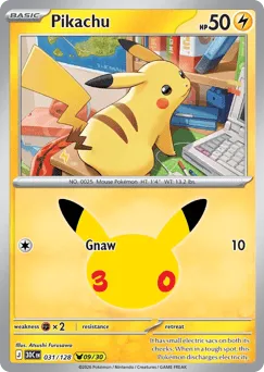 Pikachu 031/128 30th Celebration