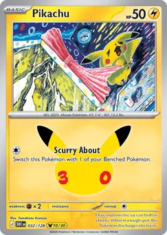 Pikachu 032/128 30th Celebration
