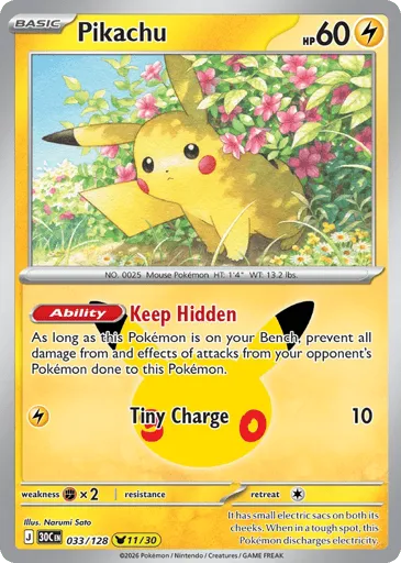Pikachu 033/128 30th Celebration