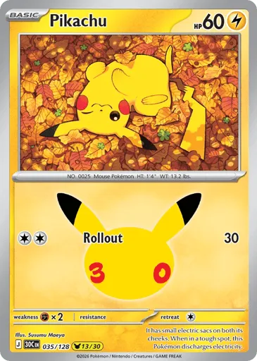Pikachu 035/128 30th Celebration