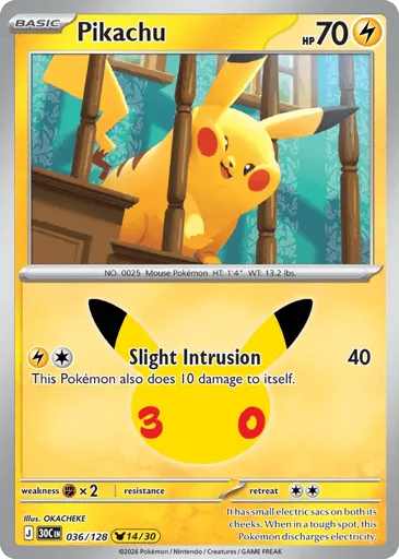 Pikachu 036/128 30th Celebration