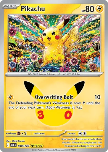 Pikachu 040/128 30th Celebration