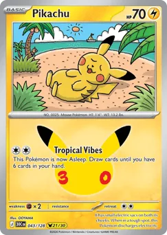 Pikachu 043/128 30th Celebration