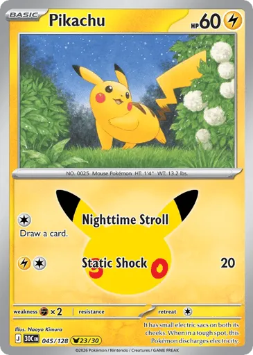 Pikachu 045/128 30th Celebration