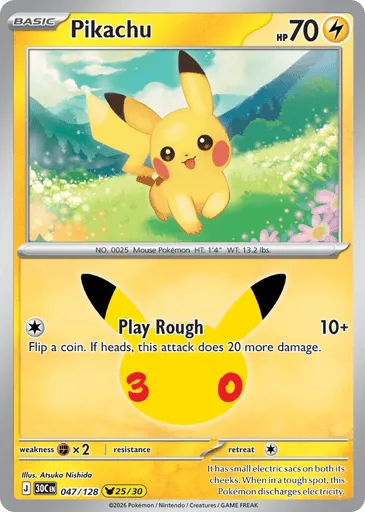 Pikachu 047/128 30th Celebration
