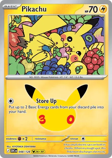 Pikachu 048/128 30th Celebration