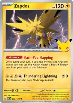 Zapdos 055/128 30th Celebration