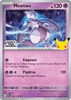 Mewtwo 063/128 Whats Your Favorite Stamp 30th Celebration