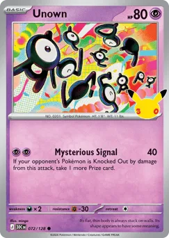 Unown 072/128 30th Celebration