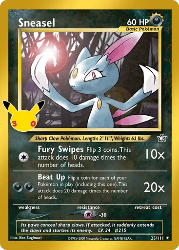 Sneasel 25/111 30th Celebration: Classic Collection