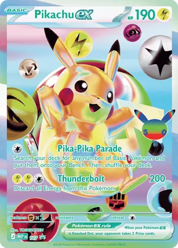 Pikachu ex 107 Mega Evolution Black Star Promos